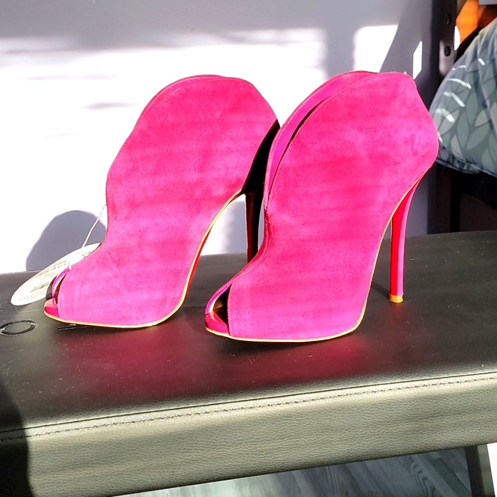 Christian Louboutin pink booties size 38.5